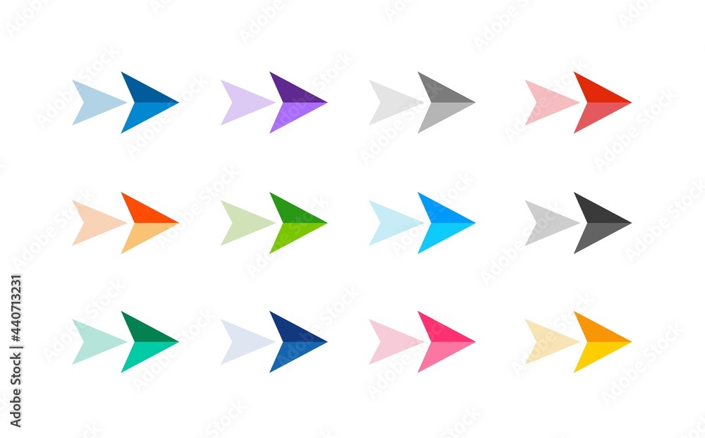 Poster modern arrows colourful set, great design for any purposes. cursor arrow icon set. arrow vector coll