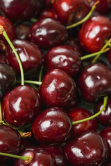Red fresh juice cherry. Close up. Fresh berries. Food industry. Produce product