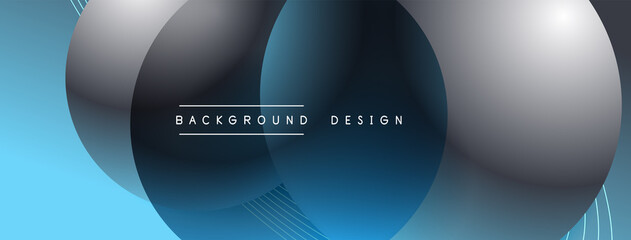 Gradient circles with shadows. Vector techno abstract background. Modern overlapping forms wallpaper background, design template
