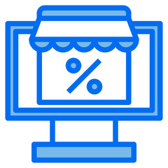 Online Store blue line icon