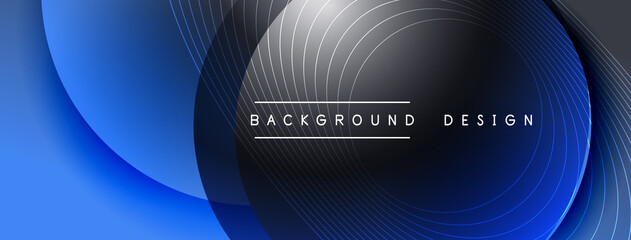 Gradient circles with shadows. Vector techno abstract background. Modern overlapping forms wallpaper background, design template