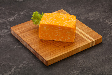 Marble cheese brick over board