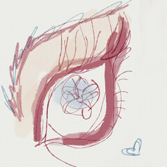 hand drawn sketch of ab eye