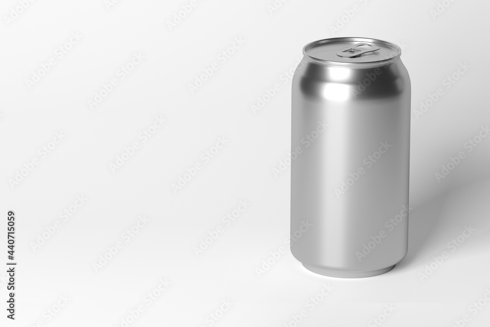 Poster mock up view of a metal can - 3d rendering