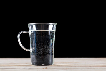 A glass of water on the table