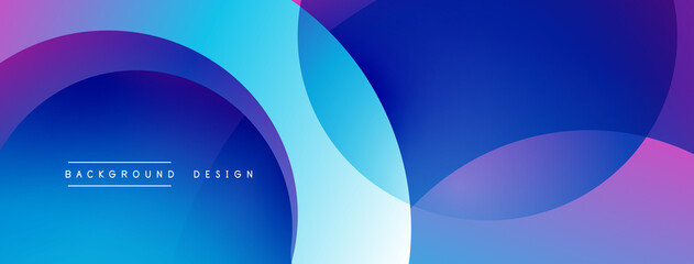 Abstract overlapping lines and circles geometric background with gradient colors