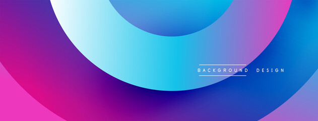 Abstract overlapping lines and circles geometric background with gradient colors