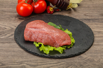 Raw beef piece for cooking