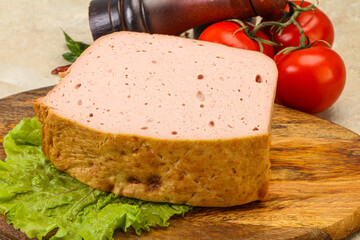 Homemade baked traditional meat loaf