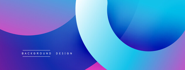 Fototapeta premium Abstract overlapping lines and circles geometric background with gradient colors