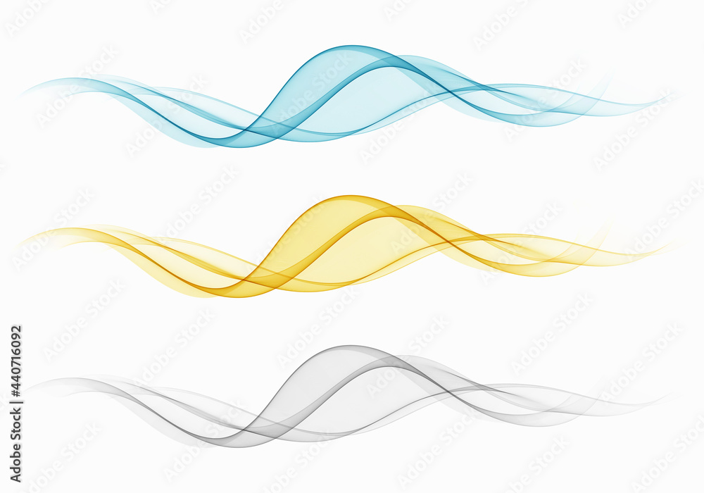 Poster a set of transparent waves.abstract colour background waves.