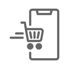 Online shopping outline icon.