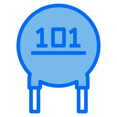Capacitor blue line icon