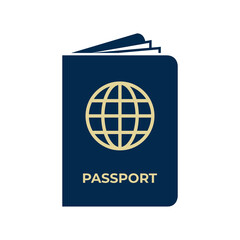 Passport icon on white background