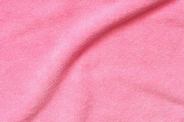 Pink towel fabric texture surface close up background