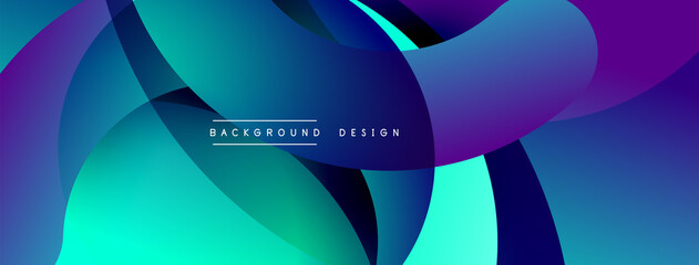 Abstract overlapping lines and circles geometric background with gradient colors