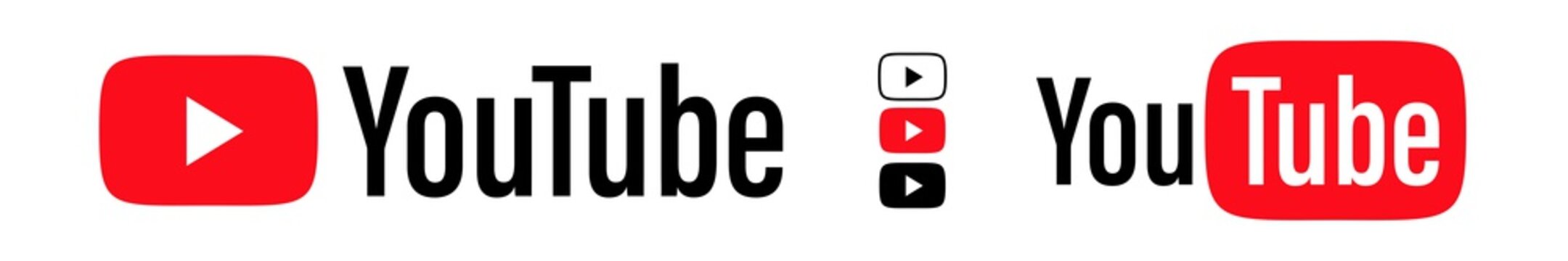 Youtube Logo Icon Play Button. Video Social Media App Symbol Isolated You Tube On White Background