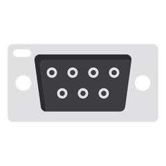 Elec_rs232 flat icon
