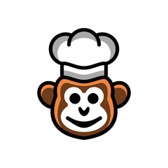 Simple Mascot Vector Logo Design shape monkey chef