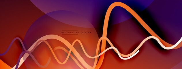 Abstract gradient background with wave line with shadow effect. Geometric composition. 3D shadow effects and fluid gradients