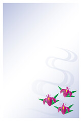 喪中はがき　菖蒲の花