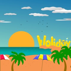 background tropical island illustration