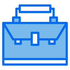Briefcase blue line icon