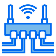 connection blue line icon