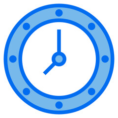 Time blue line icon