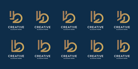 set collection initial b logo design template. Premium vector