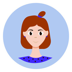 icon with the image of a cute girl with short hair