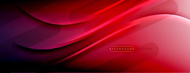 Abstract background - lines composition created with lights and shadows. Technology or business digital template. Trendy simple fluid color gradient abstract background with dynamic