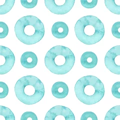 Foto op Plexiglas Turquoise Aquarel turquoise naadloze patroon. Handgetekende achtergrond