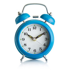 Old-fashioned alarm-clock on white background