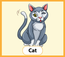 Educational English word card of Cat