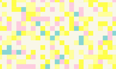 Abstract square pixel mosaic colorful background geometric seamless pattern in pastel colors. 8 bit