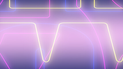 Abstract pink green and yellow neon pastel light gradient background.3d render illustration.