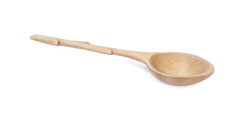 Wooden spoon isolated on white. Cooking utensil