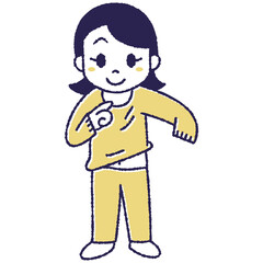 Obraz premium パジャマに着替える女の子