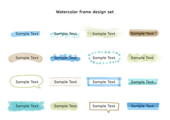 水彩　見出しフレームセット　