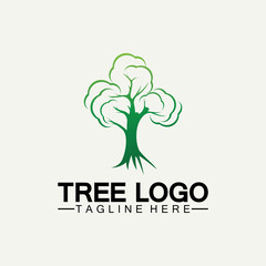Tree logo icon vector illustration design.Vector silhouette of a tree templates of tree logo and roots  tree of life design illustration