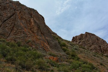 The Ili River in Kazakhstan. Tamgaly-Tas. Cave drawings. 