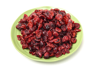 Cranberry dried fruit isolate on white background