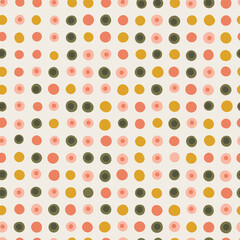 Dots seamless, hand-drawn pattern. Can be used for postcards, invitations, advertising, web, textile, fabric, gift wrap, wall art design and other.