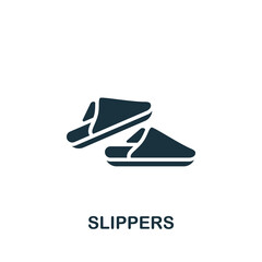 Slippers icon. Monochrome simple element from sauna collection. Creative Slippers icon for web design, templates, infographics and more