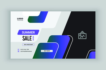 Summer sale social media banner template