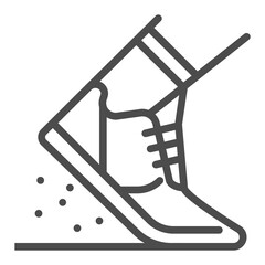 Running, square line vector icon.