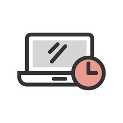 Laptop filled outline icon.