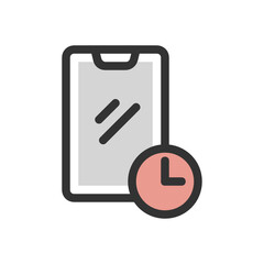 Smartphone filled outline icon.