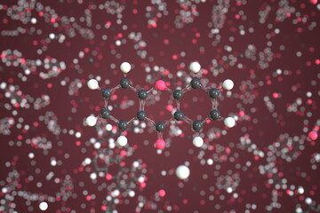 Xanthone molecule made with balls, scientific molecular model. Chemical 3d rendering